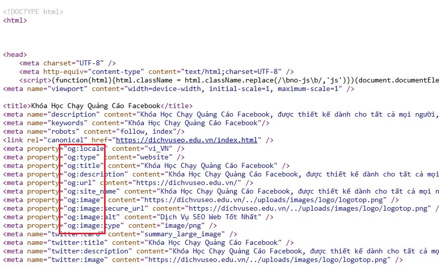 Thẻ Open Graph trong SEO
