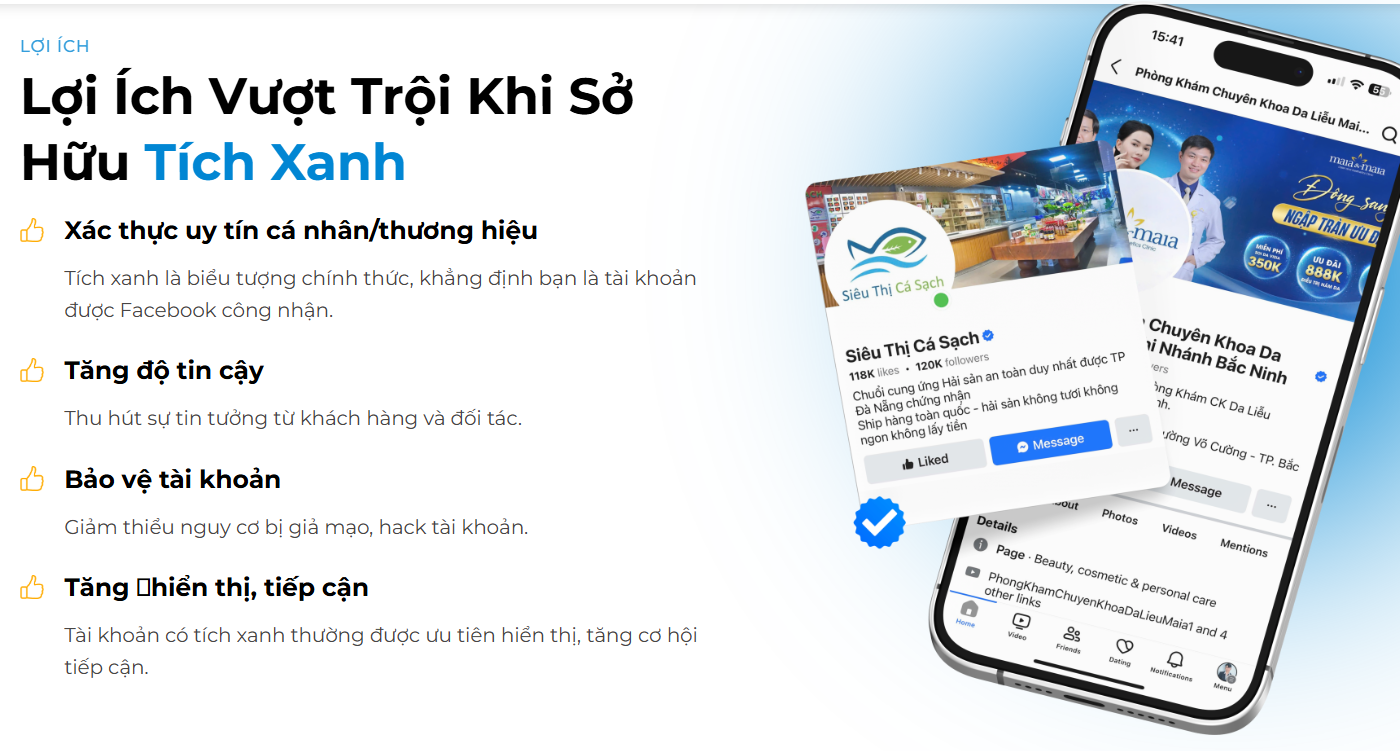 lên tích xanh facebook
