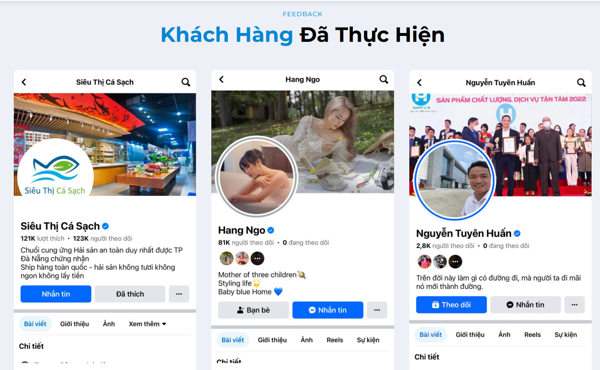 dịch vụ lên tích xanh facebook
